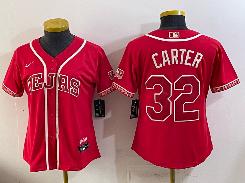 women Texas Rangers #32 Carter red Nike 2026 MLB Jersey 0518001->women mlb jersey->Women Jersey